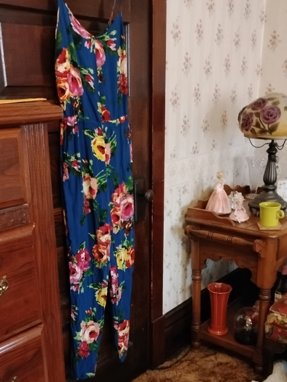 Ci Sono Royal Blue Floral Wide-Leg Jumpsuit